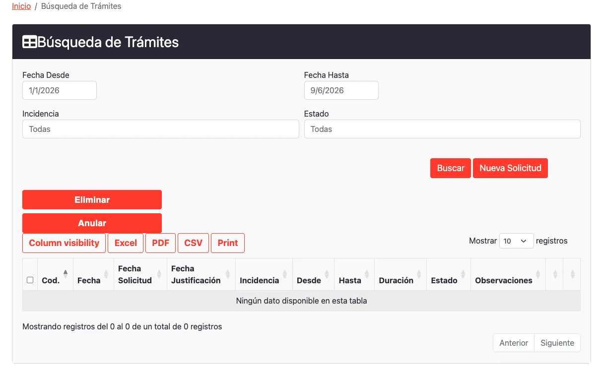 Solicitudes y trámites en QRDTime de Qualicard