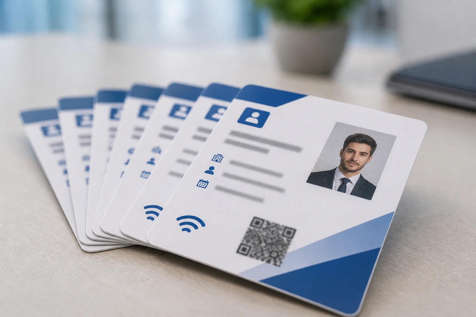 Detalle de tarjetas RFID personalizadas con acabado uniforme